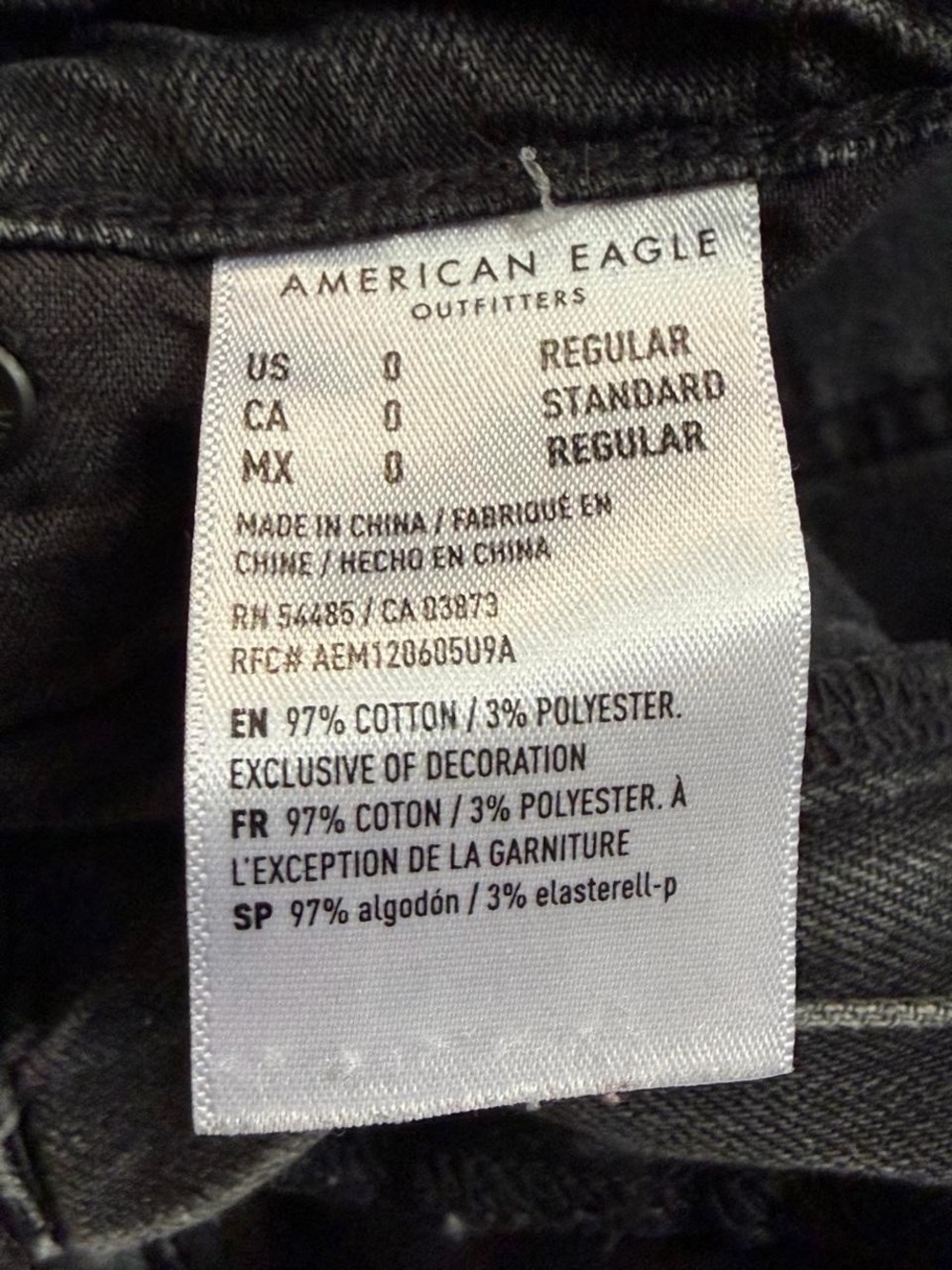 American Eagle Black Ruffle Hem Mini Denim Skirt - Picture 3 of 3
